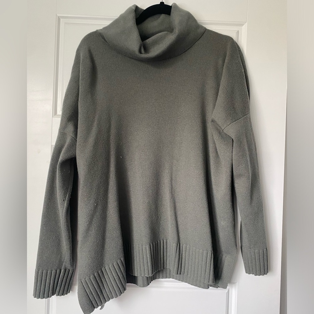 EverNew Cowl Neck Split Hem Sweater
